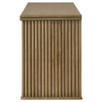 Coaster 722933 Adina light brown finish wood ribbed design modern 71" tv stand 4 door cabinet