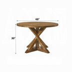 Acme 72310-12 5 pc Wallace II weathered oak finish wood 48" Dia. round dining table set