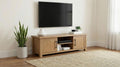 Beasley Golden Oak Wood 71" 2-Door Modern TV Stand – 723323