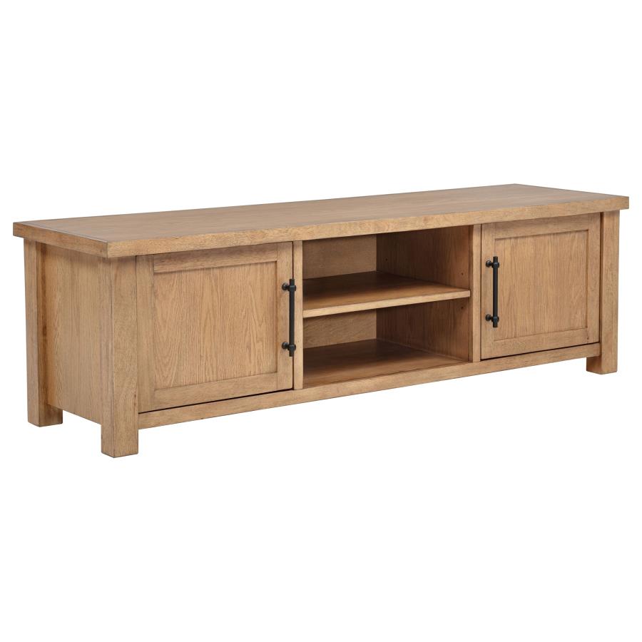 Beasley Golden Oak Wood 71" 2-Door Modern TV Stand – 723323