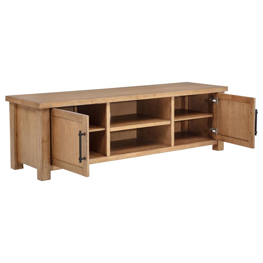 Beasley Golden Oak Wood 71" 2-Door Modern TV Stand – 723323
