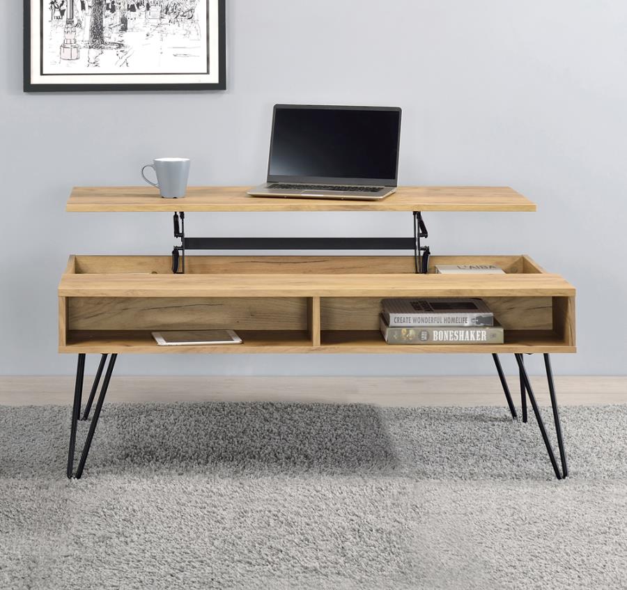Coaster 723368 Wildon home red barrel studio golden oak finish wood lift top coffee table