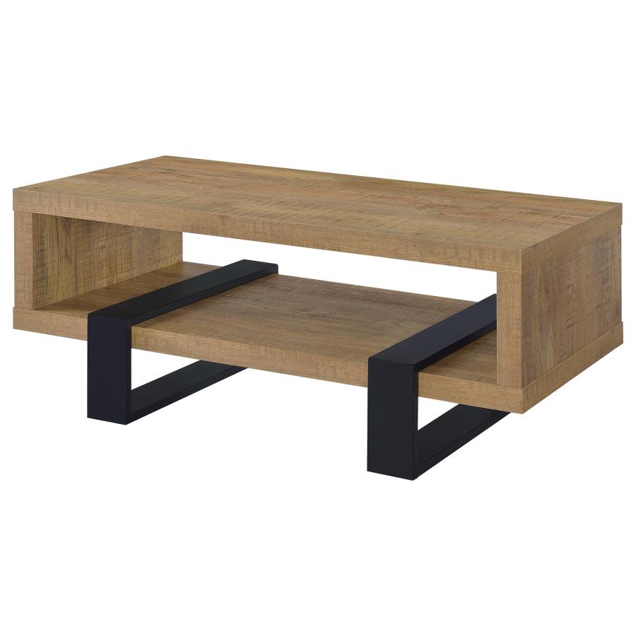 Coaster Dinard Mango and Black Finish Wood Coffee Table – 723678