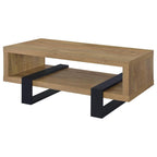 Coaster Dinard Mango and Black Finish Wood Coffee Table – 723678