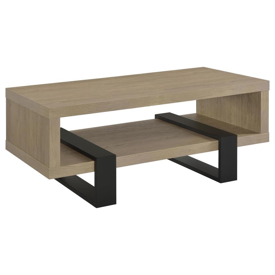 Coaster Dinard Latte and Black Finish Wood Coffee Table – 723688