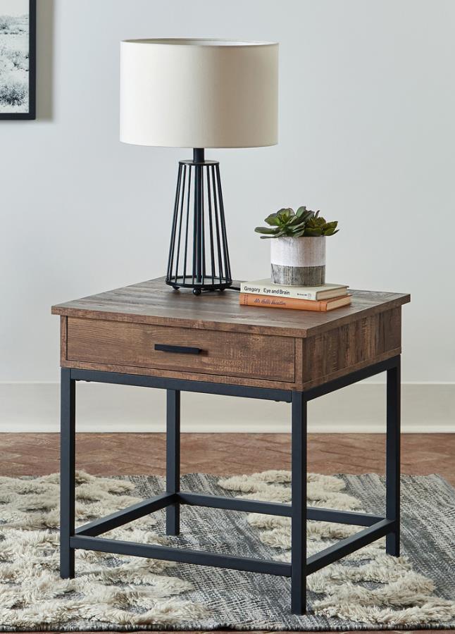 Coaster 723777 Wildon home red barrel studio brown oak finish wood end table