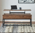 Coaster 723778 Wildon home red barrel studio brown oak finish wood lift top coffee table