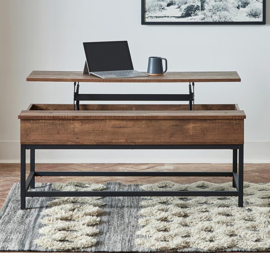 Coaster 723778 Wildon home red barrel studio brown oak finish wood lift top coffee table