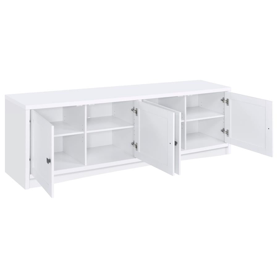 Laughlin White 78" TV Stand Media Console with 4 Doors – 724113