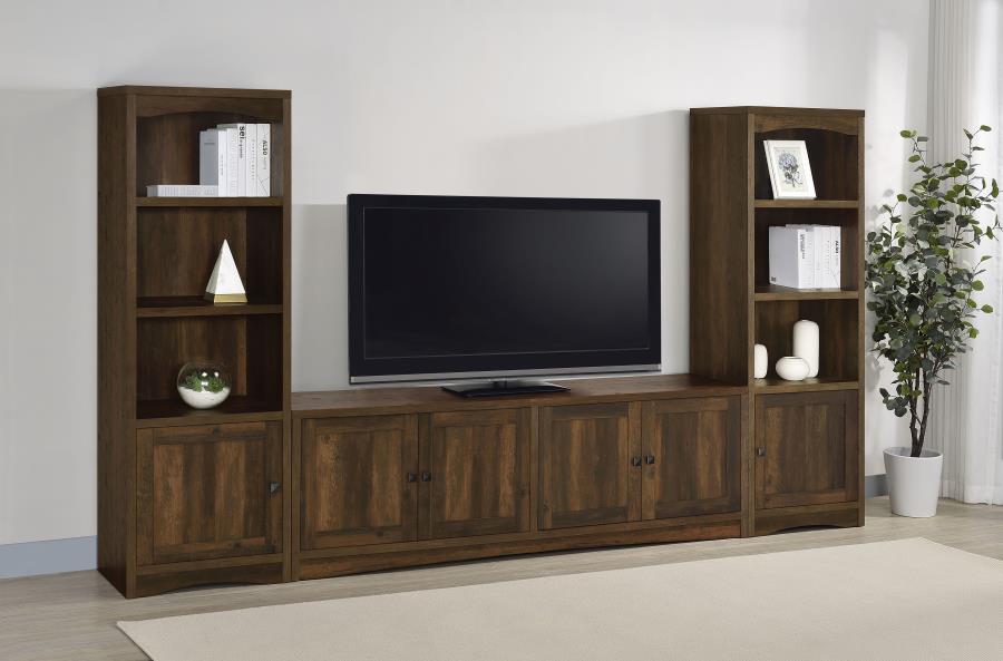 Laughlin Dark Pine 3-Piece Entertainment Center with TV Stand & Media Towers – 724123-SET