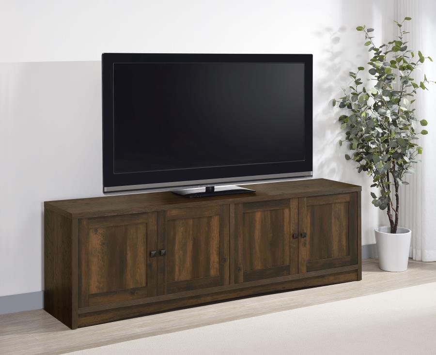 Laughlin Dark Pine 78" TV Stand Media Console with 4 Doors – 724123