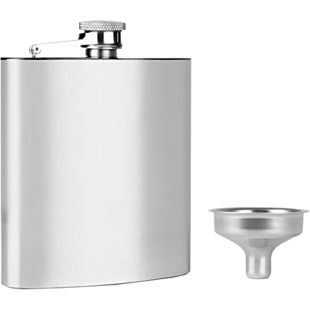Oggi 7248 8 oz stainless steel hip flask with funnel