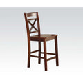 Acme 72537 Set of 2 Tartys cherry finish wood counter height bar stools