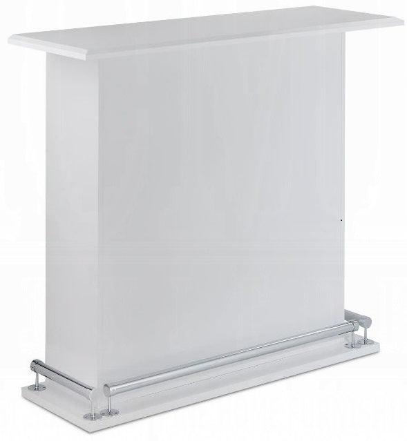 Acme 72580 Kite high glosss white finish wood bar table stand cabinet unit
