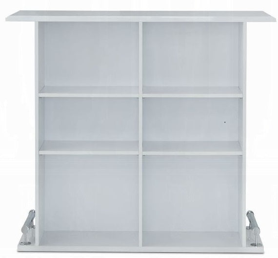 Acme 72580 Kite high glosss white finish wood bar table stand cabinet unit