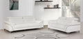 Global United 727WH-2PC 2 pc Orren ellis luigi divanitalia white italian leather sofa and love seat set