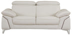 Global United 727WH-2PC 2 pc Orren ellis luigi divanitalia white italian leather sofa and love seat set