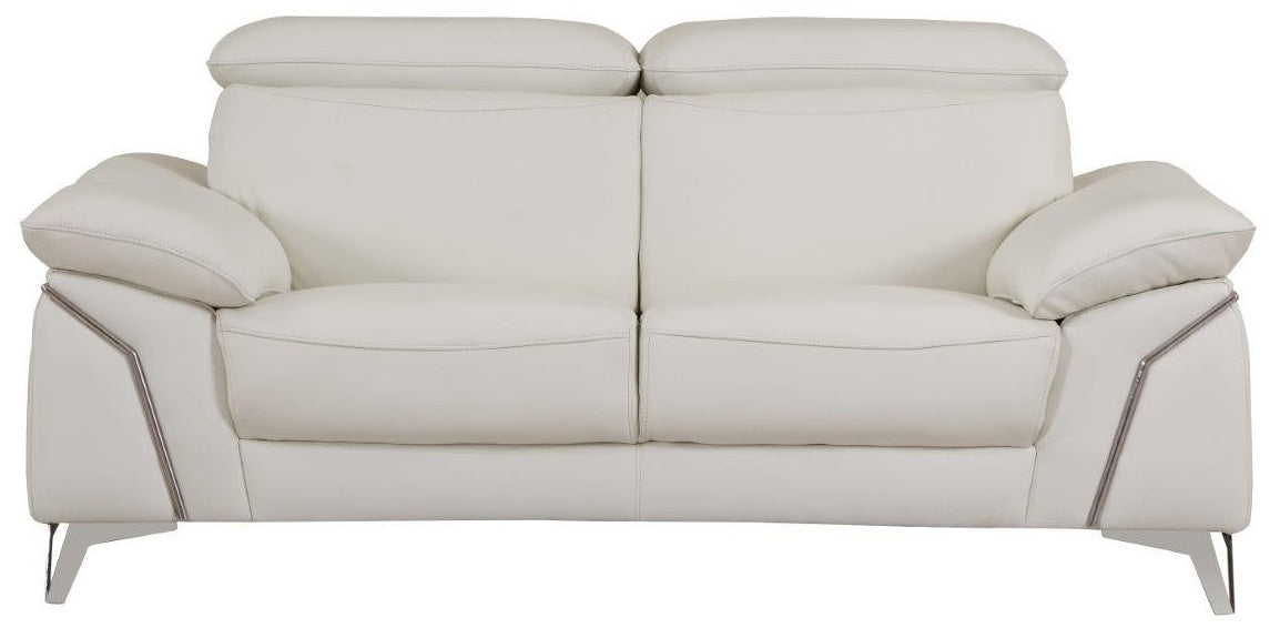 Global United 727WH-2PC 2 pc Orren ellis luigi divanitalia white italian leather sofa and love seat set