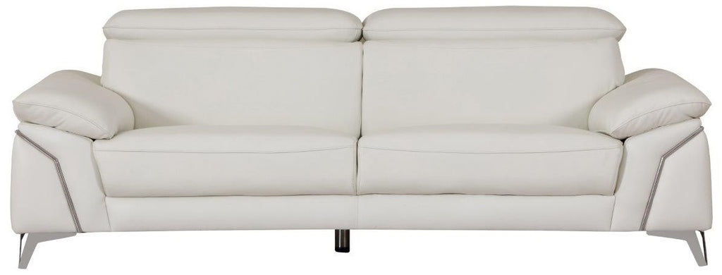 Global United 727WH-2PC 2 pc Orren ellis luigi divanitalia white italian leather sofa and love seat set