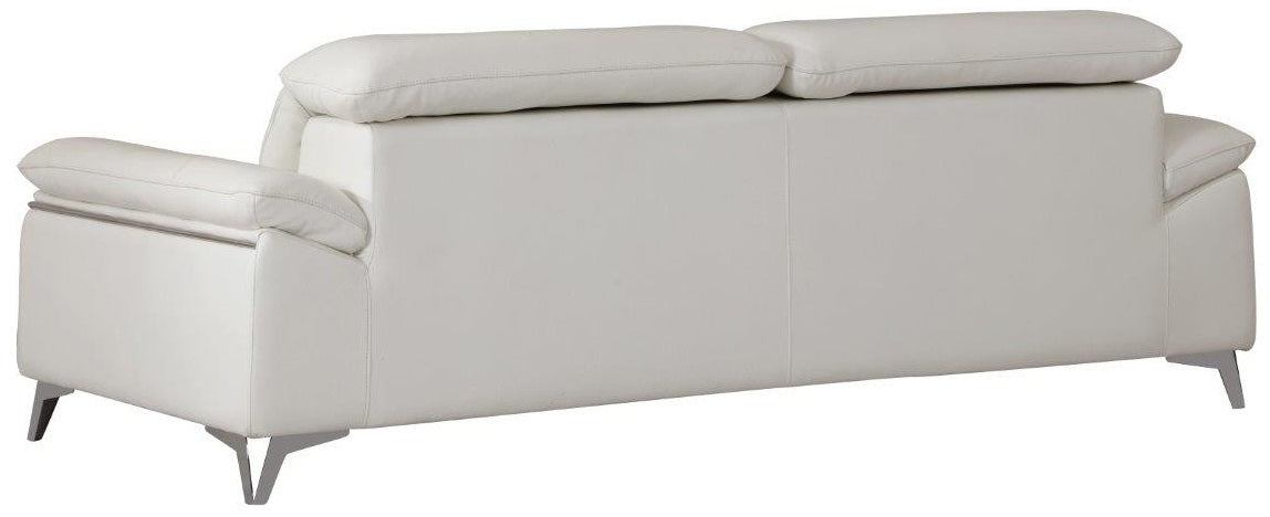 Global United 727WH-2PC 2 pc Orren ellis luigi divanitalia white italian leather sofa and love seat set