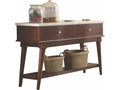 Acme 72823 Gasha walnut finish wood and white marble top sideboard server buffet cabinet