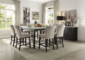 Acme 72855-57 7 pc Nolan salvage dark oak finish wood marble top counter height dining table set