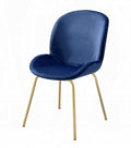 Acme 72947  Set of 2 Chuchip blue velvet fabric dining chairs with gold metal legs