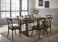 Acme 73030-32 7 pc Kaelyn dark oak finish wood black accents dining table set
