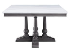 Acme 73270-67 5 pc Yabeina grey finish wood and white square marble top dining table set