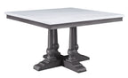 Acme 73270-67 5 pc Yabeina grey finish wood and white square marble top dining table set