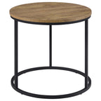 Coaster Lainey Mango Round End Table with Black Metal Base – 736037