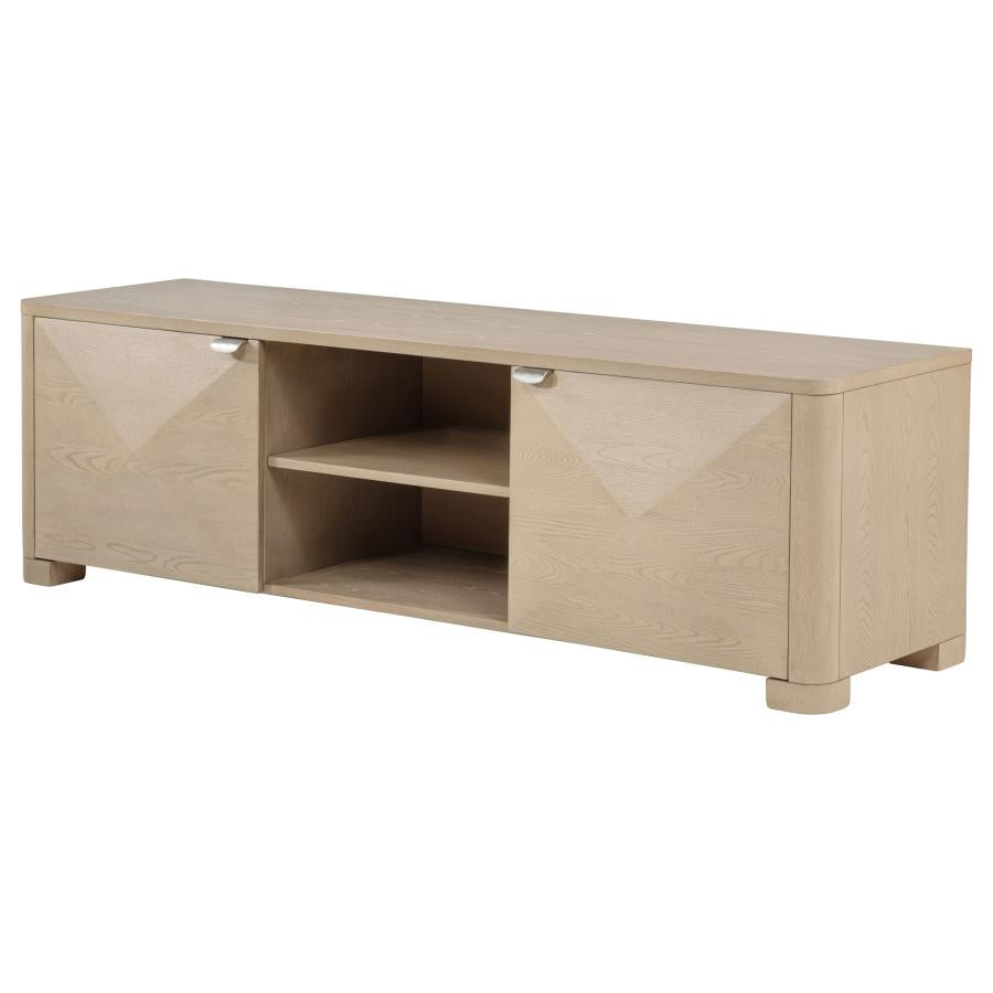 Marcelo Light Elm Wood 71" 2-Door Modern TV Stand – 736053