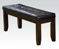 Acme 74625 Red barrell studio bonapart urbana espresso finish wood black faux leather dining / bedroom bench