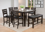 Acme 74630-33-34 8 pc urbana iii plank top espresso finish wood counter height dining table set