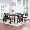 Acme 74630-33-34 8 pc urbana iii plank top espresso finish wood counter height dining table set