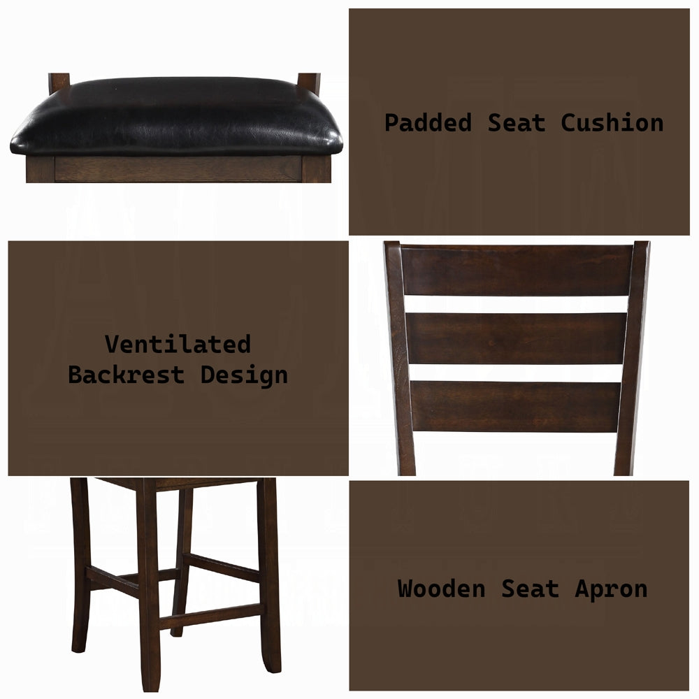 Acme 74630-33-34 8 pc urbana iii plank top espresso finish wood counter height dining table set