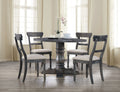 Acme 74640-42 5 pc Leventis weathered gray finish wood 47" round dining table set