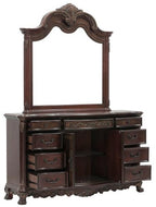 Homelegance 2243SL-4PC 4 pc deryn park ii cherry finish wood carved accents bedroom set