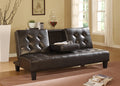 7502-ESP George oliver mckie 71" espresso faux leather click clack folding futon sofa bed lounge fold down cup holder