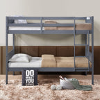 University Grey Twin Over Twin Convertible Bunk Bed – Milton Greens Stars - 7541