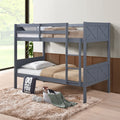 University Grey Twin Over Twin Convertible Bunk Bed – Milton Greens Stars - 7541