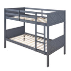 University Grey Twin Over Twin Convertible Bunk Bed – Milton Greens Stars - 7541