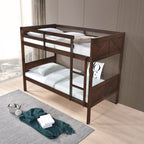 University Espresso Twin Over Twin Convertible Bunk Bed – Milton Greens Stars - 7542