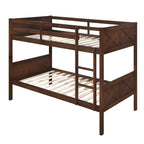 University Espresso Twin Over Twin Convertible Bunk Bed – Milton Greens Stars - 7542