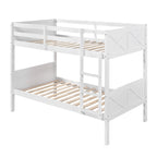 University White Twin Over Twin Convertible Bunk Bed – Milton Greens Stars - 7543
