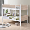 Two Tone White and Natural Twin Over Twin Convertible Bunk Bed – Milton Greens Stars - 7546