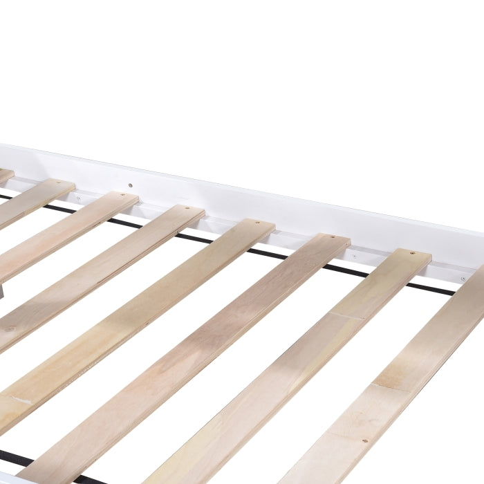 Two Tone White and Natural Twin Over Twin Convertible Bunk Bed – Milton Greens Stars - 7546