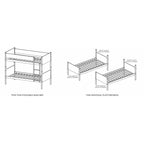 Two Tone White and Natural Twin Over Twin Convertible Bunk Bed – Milton Greens Stars - 7546
