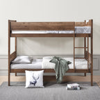 Two Tone Brown Twin Over Twin Convertible Bunk Bed – Milton Greens Stars - 7547