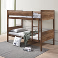Two Tone Brown Twin Over Twin Convertible Bunk Bed – Milton Greens Stars - 7547